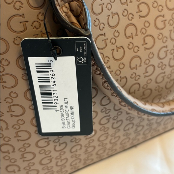 Guess Taupe Brown Satchel Bag - Picture 3 of 6
